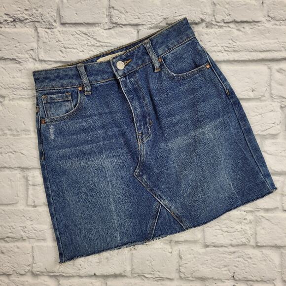 Pacsun Distressed Denim Skirt size 24 - Picture 1 of 4